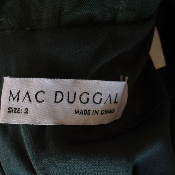 Mac Duggal 20645 Embellished Tulle Mini‎ Dress Hunter Green Size 2 NWT - Picture 8 of 10